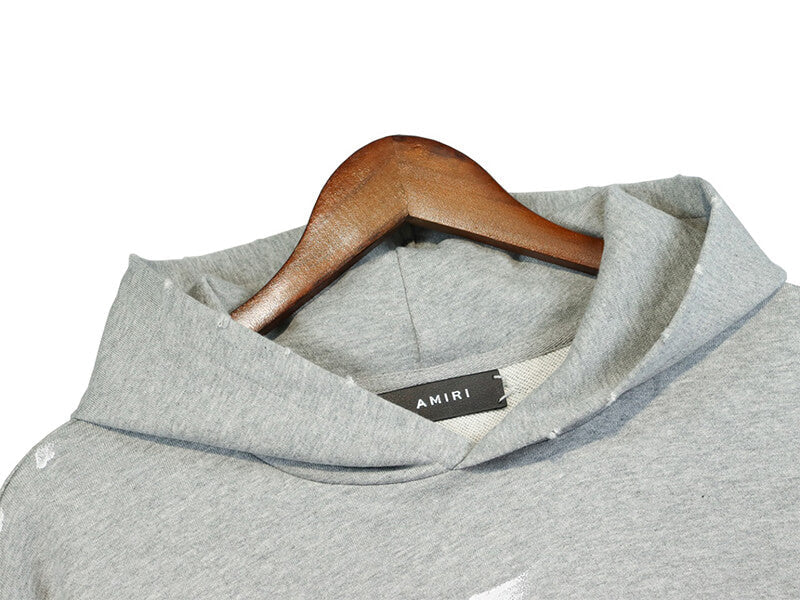 Amiri Paint Splatter Hoodie Grey