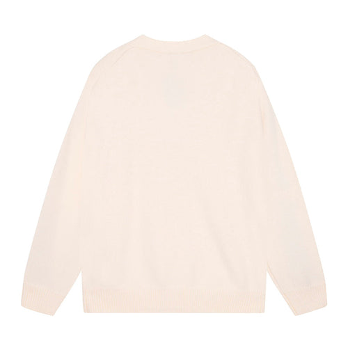 AMIRI Cotton V-Neck Bones Cardigan Sweater Apricot