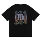 RHUDE micro-logo letter racing print T-shirt